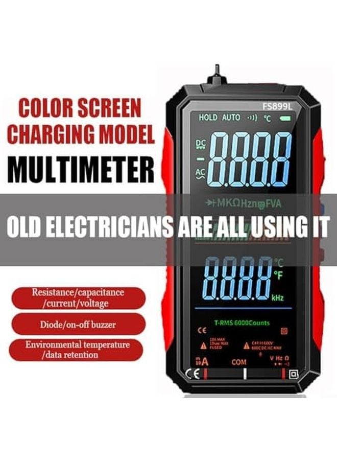 FS899L Digital Multimeter 6000 Counts True RMS AC DC Voltage Tester NCV Capacitance - Image 4