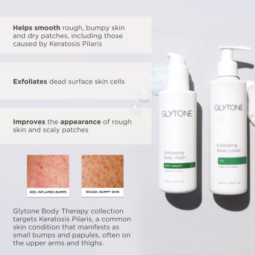 Glytone لوشن تقشير الجسم من جلايتون للبشرة الجافة، 17.5% حمض جليكوليك، لوشن مرطب، يقلل من نتوءات الكيراتوز، مقشر للجسم خالي من العطور، مرطب للبشرة المنعشة، 8.4 أونصة سائلة - Image 5
