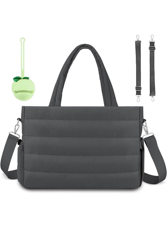 KUBYA Diaper Bag Tote, Baby Diaper Tote Bags Crossbody Hospital Bag Travel Large Mommy Bag, with Silicone Pacifier Case - Image 1