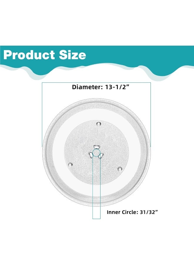 Gemroom 13.5 inch Microwave Glass Plate for Whirlpool, also for GE Microwave Plate Replacement - Image 2