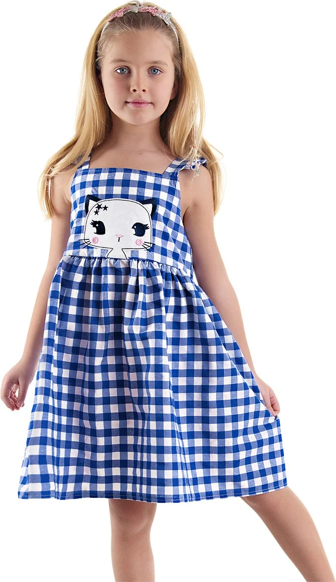 Denokids Star Cat Girl Plaid Dress