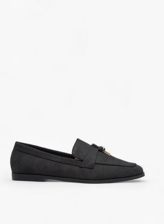 Flora Bella By Shoexpress Women's Solid Slip-On Loafers with Metal Accent  - Image 3