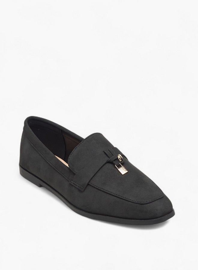 Flora Bella By Shoexpress Women's Solid Slip-On Loafers with Metal Accent  - Image 2