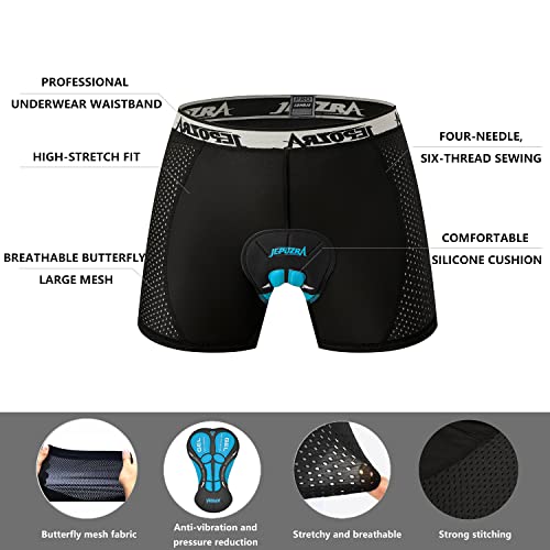 JEPOZRA Men's Cycling Underwear 3D Cushion Padded Bike Riding Shorts Breathable Quick Dry Bicycle Shorts (3dgrey-2, M) - Image 4