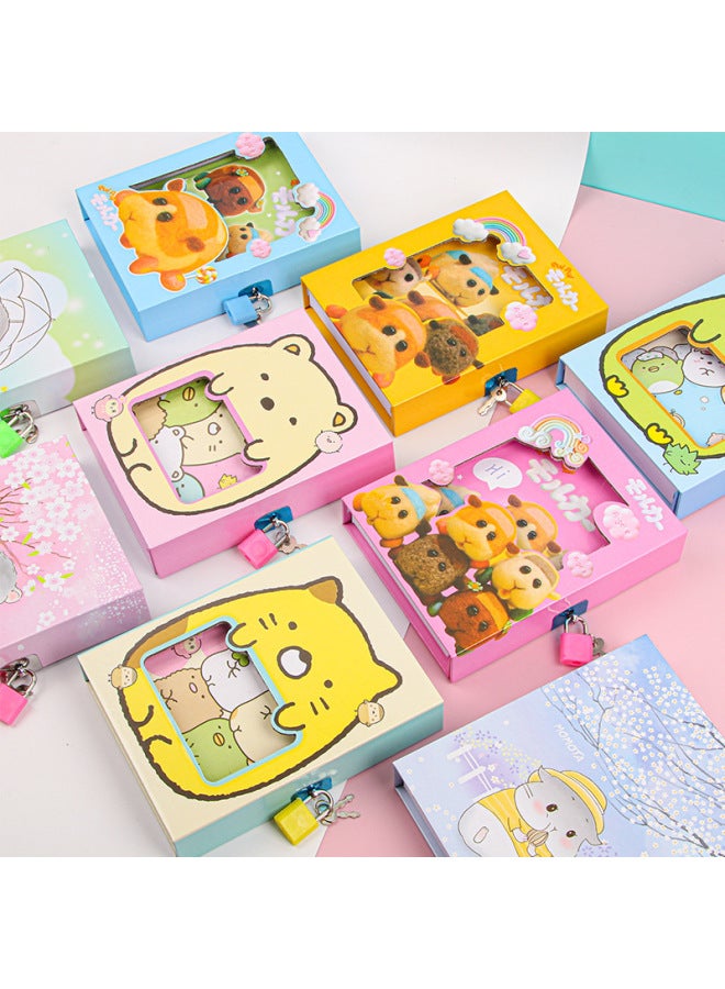 HELPS Creative Cartoon Diary Student Cute Password Notebook With Lock Boxed Notebook Children's Gift Hand Ledger - Image 2
