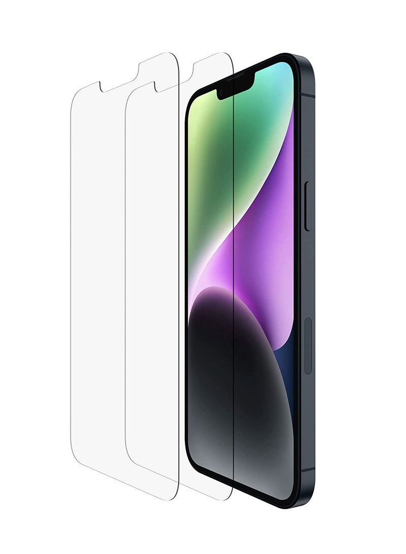 DUSALA 2 Pack TemperedGlass iPhone 14 Plus/13 Pro Max Screen Protector Easy Bubble Free Application with Included Installation Guide Stickers, 9H Hardness Tested - Image 1