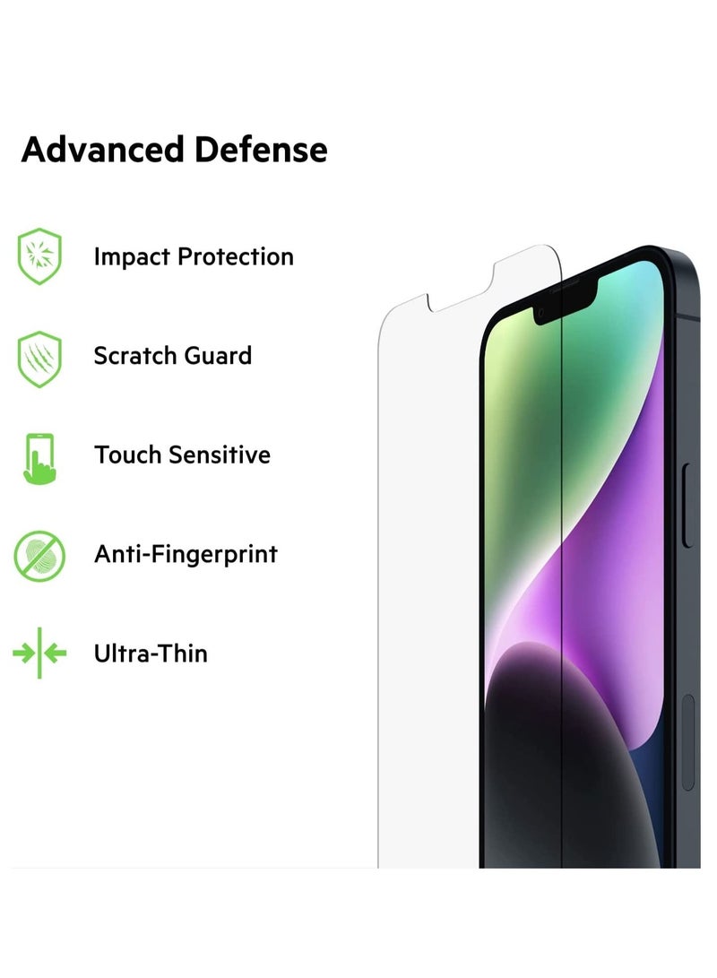 DUSALA 2 Pack TemperedGlass iPhone 14 Plus/13 Pro Max Screen Protector Easy Bubble Free Application with Included Installation Guide Stickers, 9H Hardness Tested - Image 2