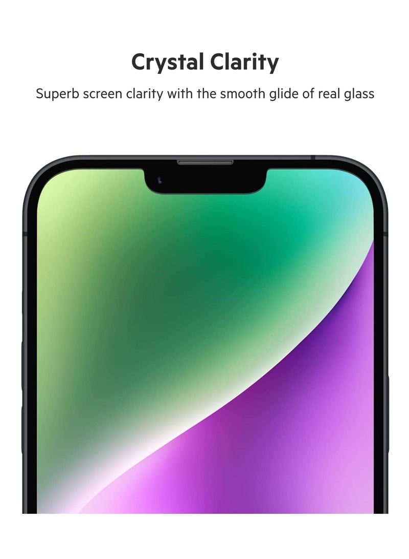 DUSALA 2 Pack TemperedGlass iPhone 14 Plus/13 Pro Max Screen Protector Easy Bubble Free Application with Included Installation Guide Stickers, 9H Hardness Tested - Image 3