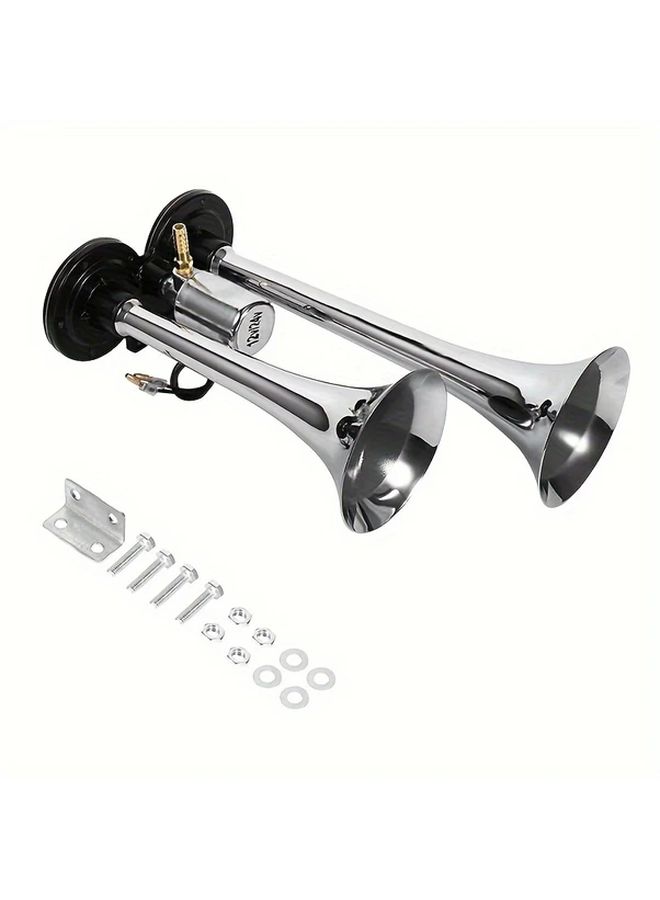 2nd Generation Double Speaker Silver 13pcs Parts 12V 24V Dual Horn for Cars Trucks Boats Motorcycles Easy Installation - Image 5