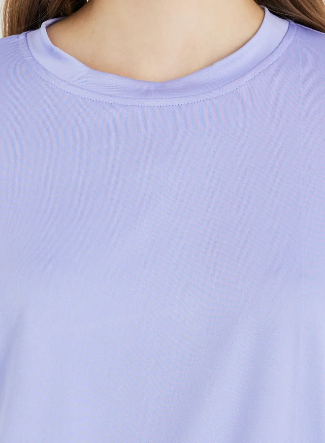 Take Two Take Two Solid Oversized Round Neck T-Shirt