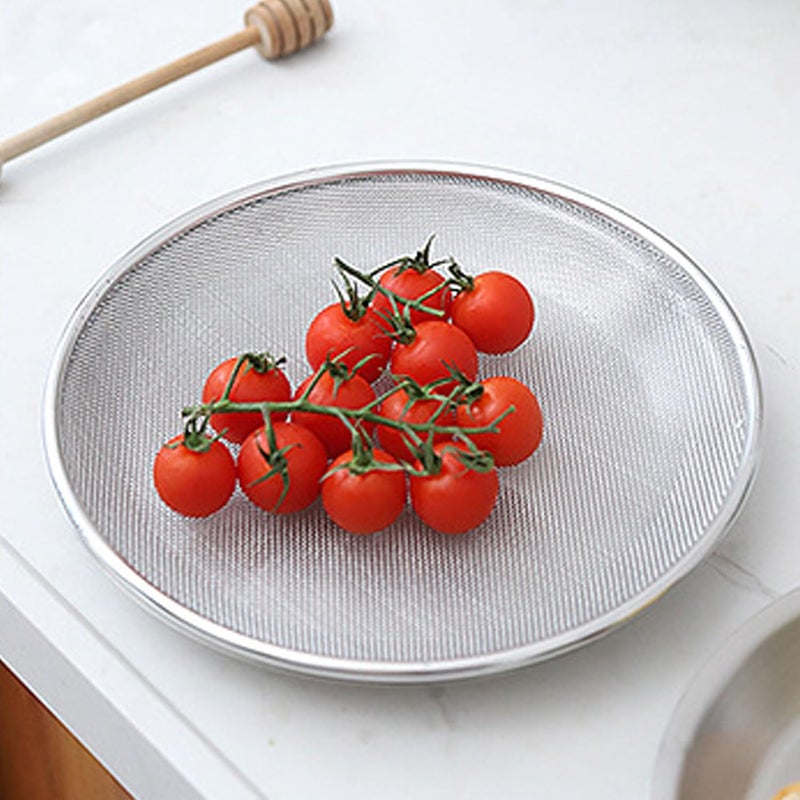 YOSOO Dinner Plate Stainless Steel Serving Tray 16 Inch Round Food Plate for Snacks Meals Stainless Steel Restaurant and Home Use Built to Last Round Plate - Image 3