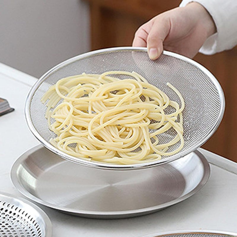 YOSOO Dinner Plate Stainless Steel Serving Tray 16 Inch Round Food Plate for Snacks Meals Stainless Steel Restaurant and Home Use Built to Last Round Plate - Image 4