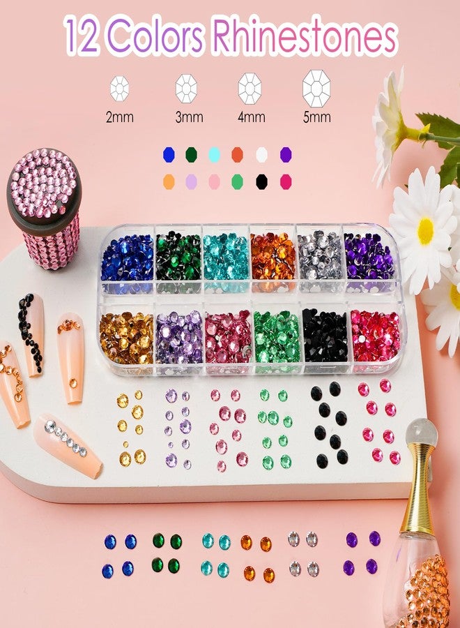 Canvalite Rhinestones for Face Colorful Face Gems AB & Clear Face Jewels White & Beige Half Pearls Face Rhinestones Kit with Quick Dry Makeup Glue, Rhinestones Picker, Tweezers for Makeup - Image 3