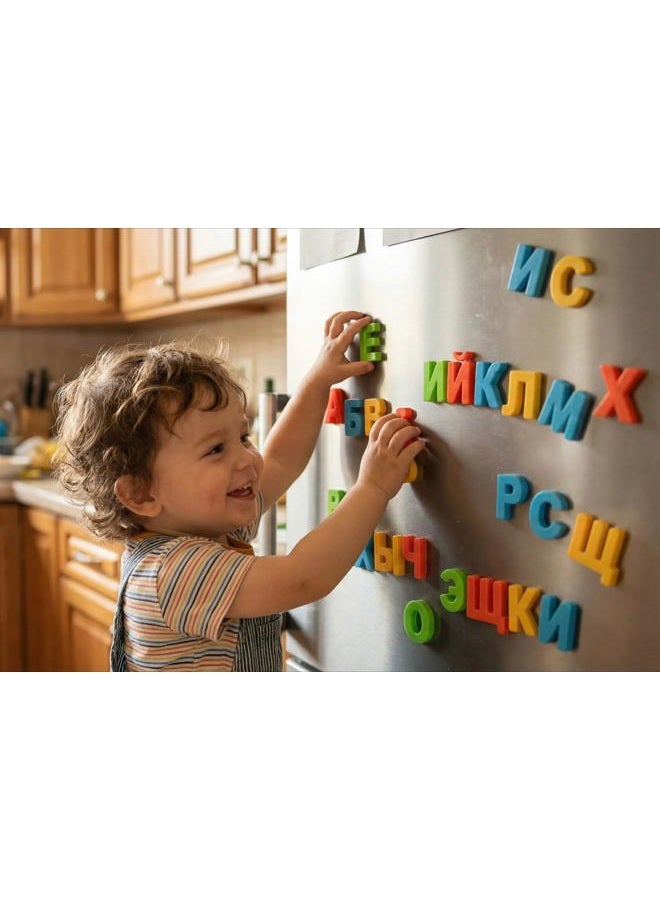 BOHS Russian Magnetic Alphabet Letters Fridge Magnets, Educational Learning Toy for Kids,White Board Accessories,33 Pieces Pack - Image 2