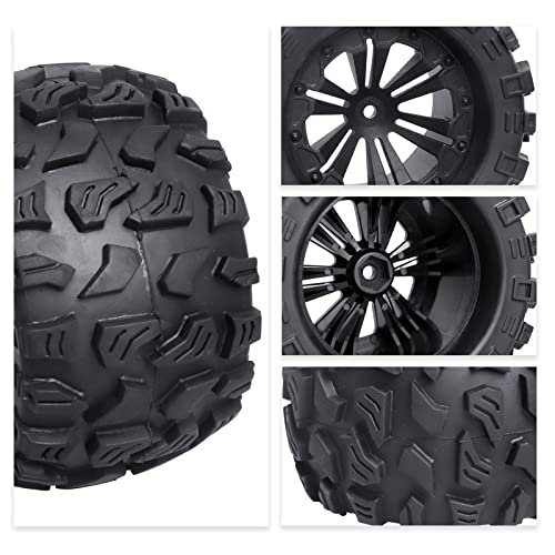 CrazyHobby 4Pcs 2.8 Preglued Mounted OD 125mm 1/10 RC Truck Tires and Wheels 12mm Hex Hubs for Traxxas Stampede Rustler VXL 4x4 2WD Redcat Volcano EPX Pro Exceed Infinitive - Image 3