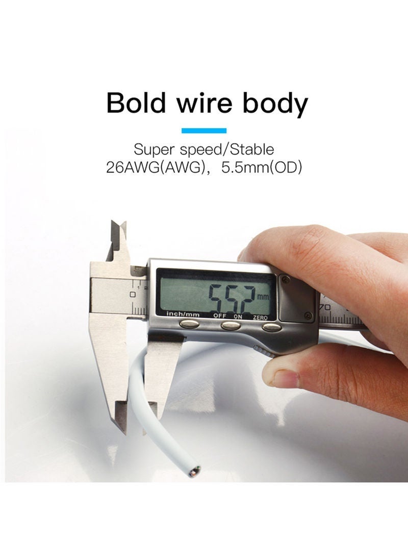 NIBEMINENT High Quality 15.0m High-speed Cat5E 100Mbps RJ45 Network LAN Cable White - Image 5