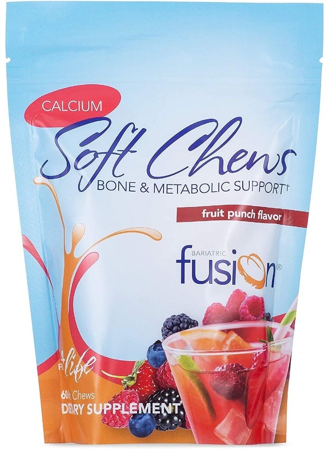 Bariatric Fusion فيتامين باريايتر كلسيوم سترات و طاقة بنكهة فواكه | خالي من السكر | للمرضى الذين خضعوا لجراحة السمنة بما في ذلك تحويل مسار المعدة و قص المعدة | 60 حبة - Image 1