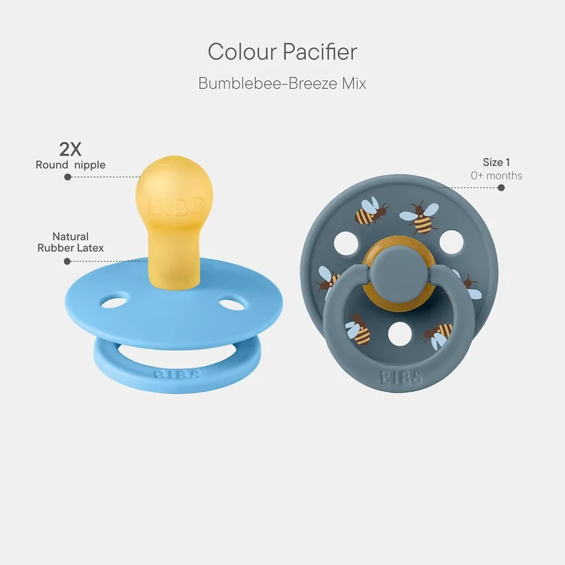 BIBS BIBS Studio Colour Pacifier 2 Pack - Bumblebee Design
