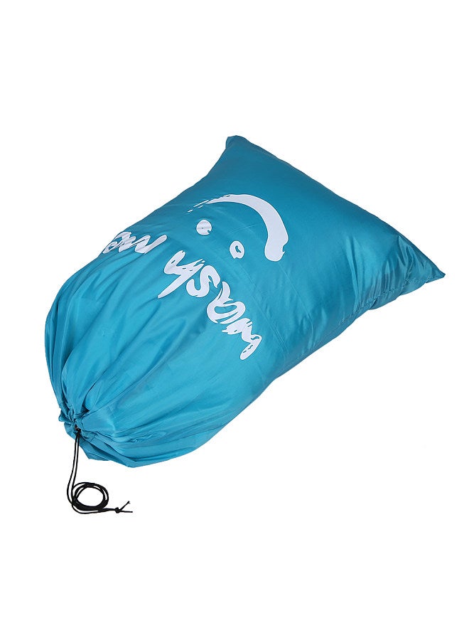 Multi-functional Large Foldable Nylon Laundry Bag Dirty Clothes Storage Bag with Drawstring Closure for Home Laundromat Travel--Blue  - Image 2