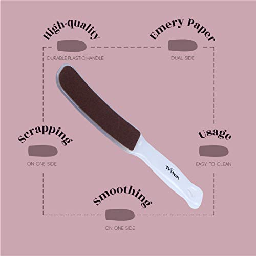 TRITON Dual Sided Foot Scraper/Filer for Hard and Dead Skin Callus Remover/Pedicure Foot Scrubber for Men and Women - Image 2