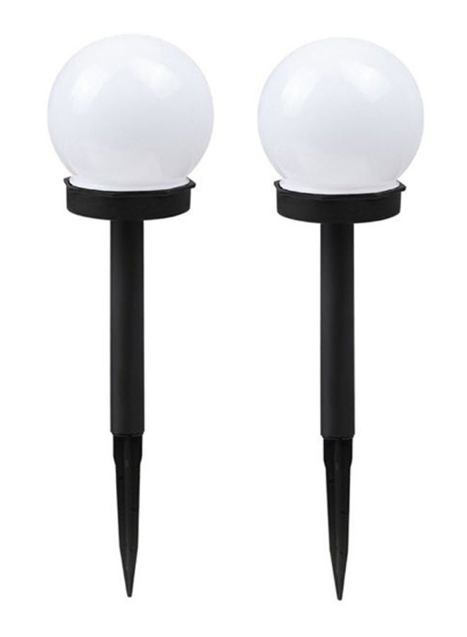 NIBEMINENT 2-Piece LED Solar Garden Ball Light Set Black/White