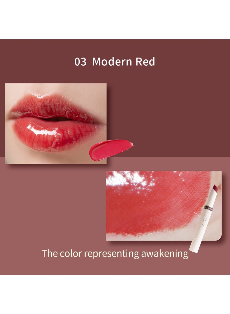 MilleFee MilleFée Glow Lips Luster Lipstick for Anti-Falling & Highly Moisturizing Sparkling Finish-03 Modern Red - Image 2