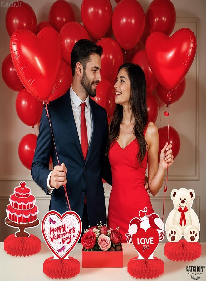 KatchOn, Red Valentines Centerpieces for Tables - Large, Pack Of 9 | 3D Valentine Honeycomb Centerpieces, Valentines Day Decorations | Valentines Table Centerpieces, Valentines Day Table Decorations - Image 5