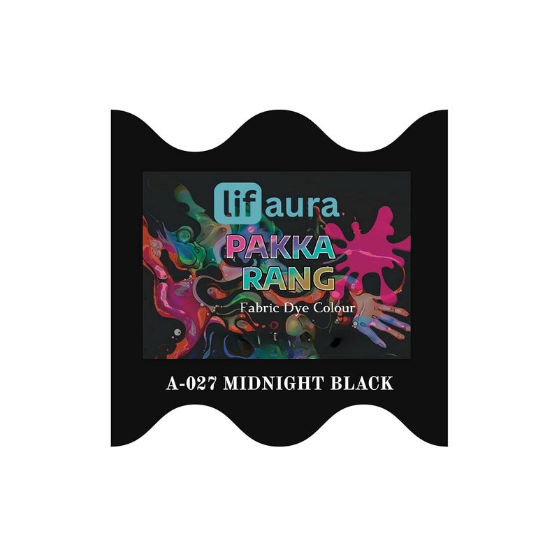 Prokart Lifaura Pakka Rang Fabric Dye Colour Natural dye for Fabric Pack of 5 Sachets ShadeA27 Midnight Black 5g Each 25g Pack Prokart Lifaura Pakka Rang - Image 1