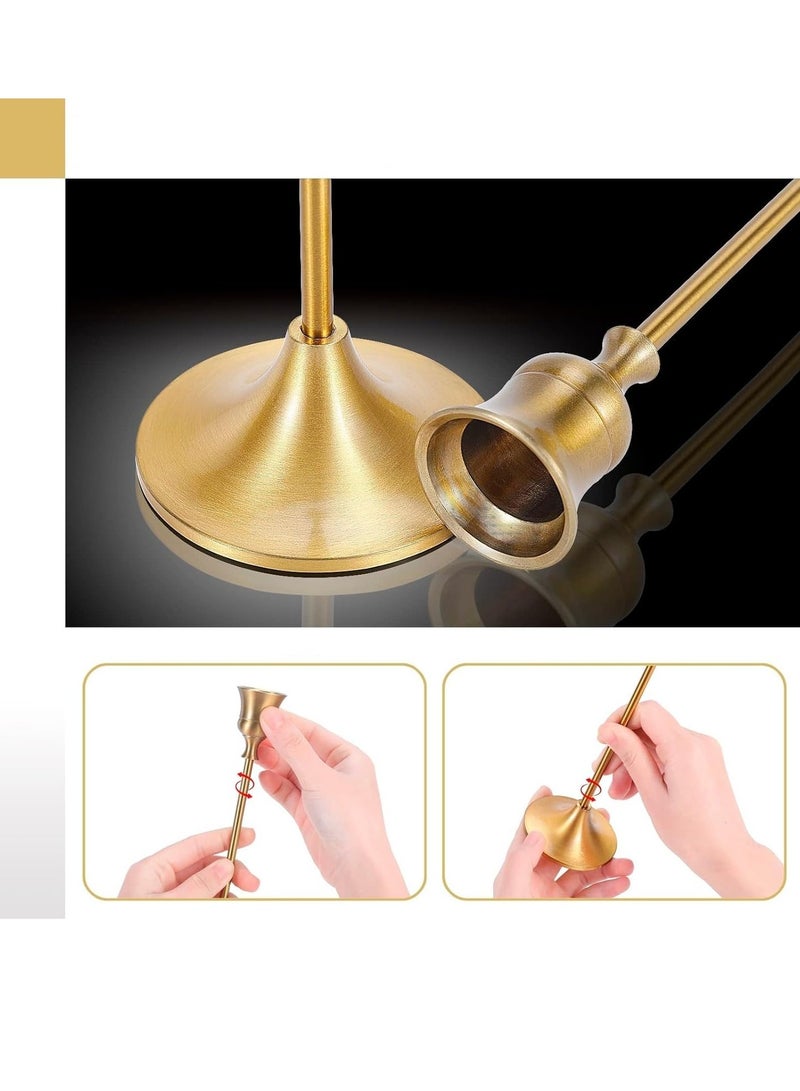 XiuWoo 6PCS Candlestick Holders, Metal Taper Candle Holders, Vintage Decorative Candlestick, Three Sizes Gold Candlestick Holder, Holders for Table Mantel Wedding, for Home Decor, Wedding,Dinning, Party  - Image 3