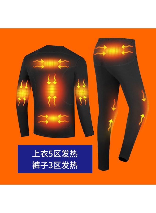 Usb Plug-in Smart Heating Intimates Set Full Body Electric Heating Thermal Clothing Cold-proof Knee Pads Thermal Pants Elastic