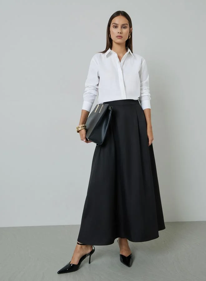 Styli Off White Solid Long Sleeves Regular Fit Shirt