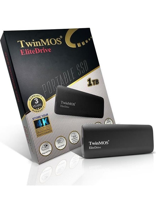 TwinMOS 1TB Portable External SSD USB 3.2/Type-C Black (PSSDGGBMED32)  - Image 3
