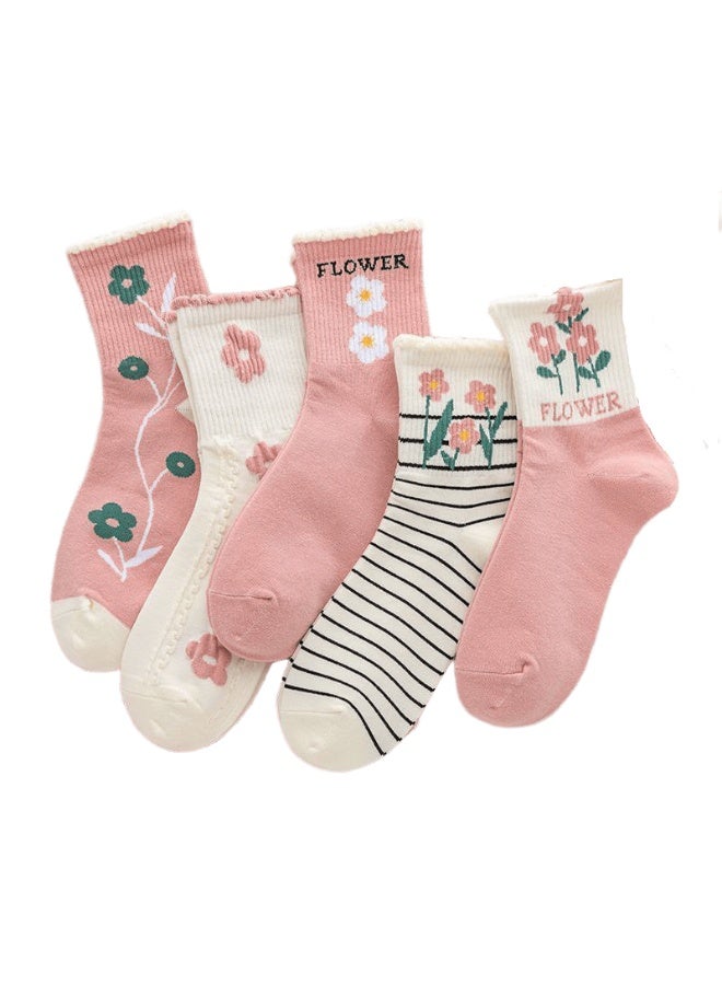 SMARTEDGE Women's Stylish Patterned Floral Tights, Summer Long Tights, Very Elegant, Set of 6 Pairs in Assorted Colors. Trendy design for women and girls.