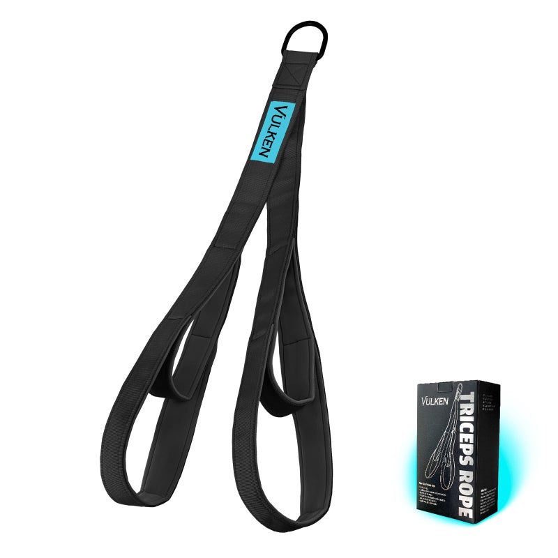 Vulken Tricep Rope Cable Attachment. 28.7 Inch & 22 Inch Two Lengths Built in One Pull Down Rope. Triceps Extension Straps Gym Equipment. Home Workout Handles for Resistance Bands. - Image 1