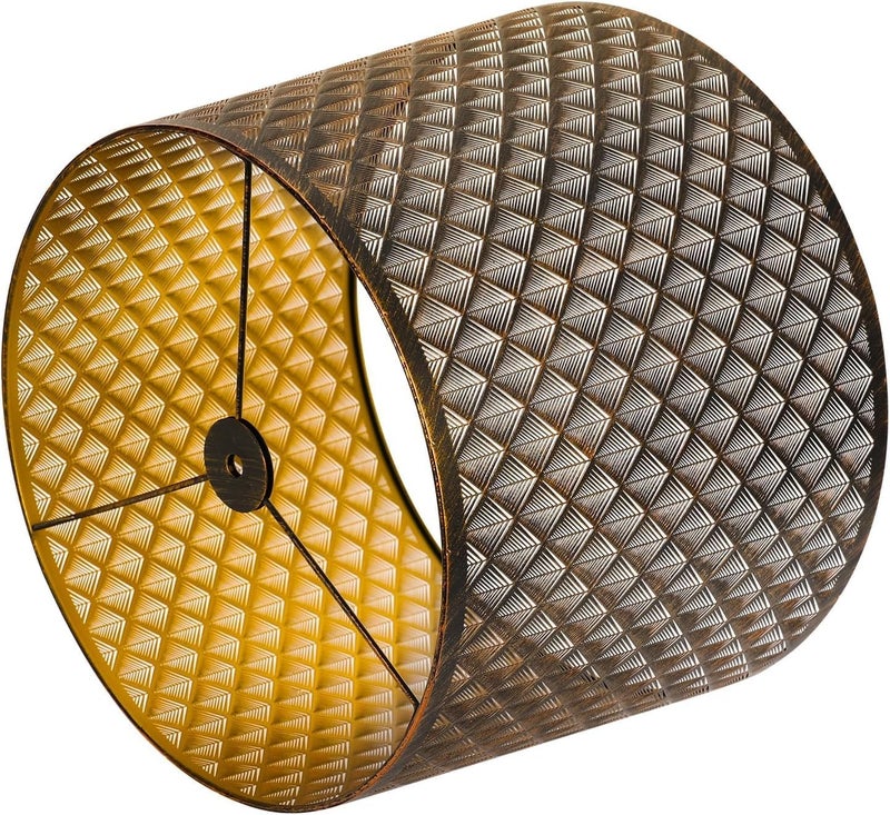 ALUCSET Metal Etching Large Lamp Shade, Drum Big Lampshades for Table Lamp and Floor Lamps, Unique Arrow Design, Bronze 12" Top X 14" Bottom X 10" High, Spider - Image 5
