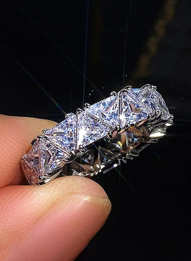 Take Two Embellished Triangle Eternity Ring