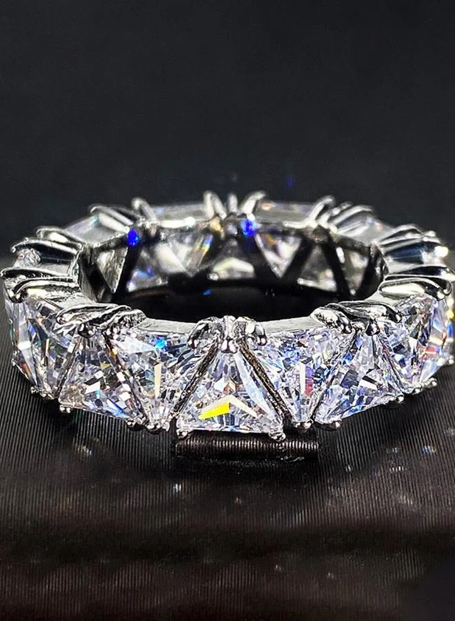 Take Two Embellished Triangle Eternity Ring