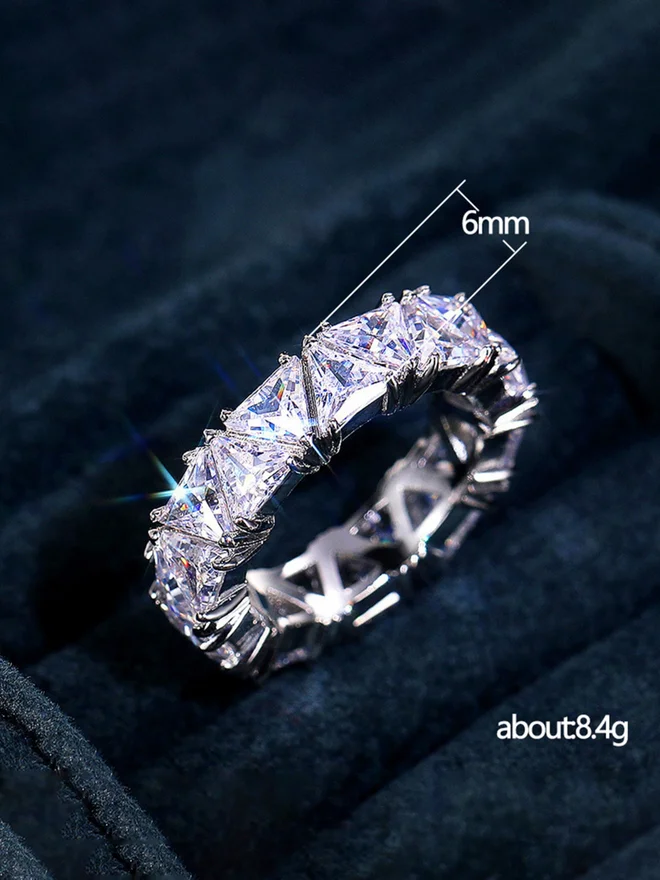 Take Two  Embellished Triangle Eternity Ring for Women | Best Price UAE