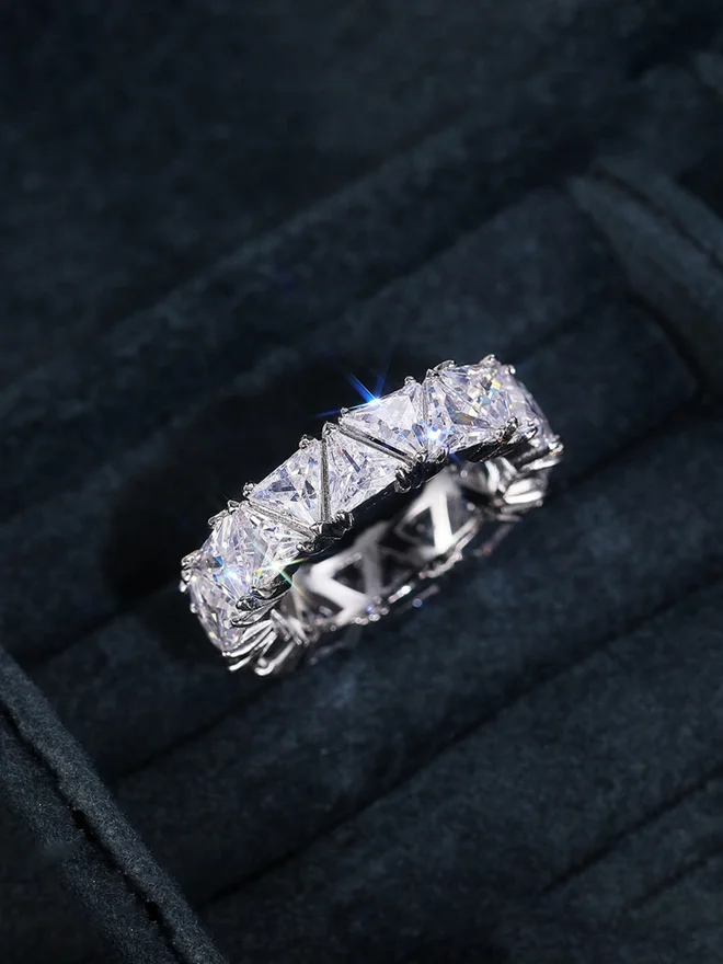Take Two  Embellished Triangle Eternity Ring for Women | Best Price UAE
