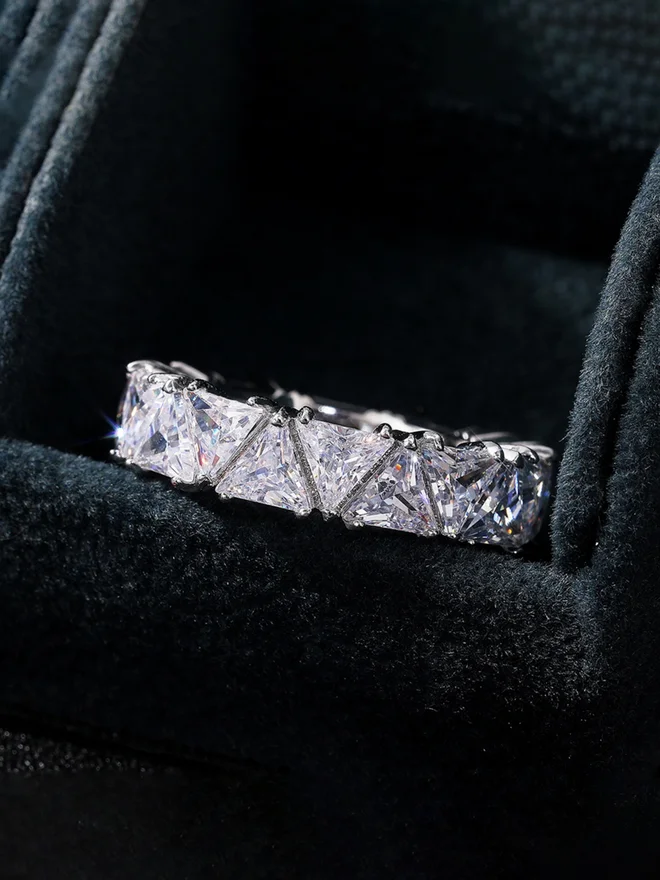Take Two  Embellished Triangle Eternity Ring for Women | Best Price UAE