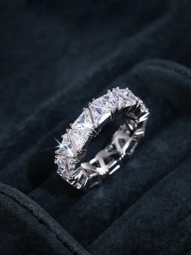 Take Two  Embellished Triangle Eternity Ring for Women | Best Price UAE