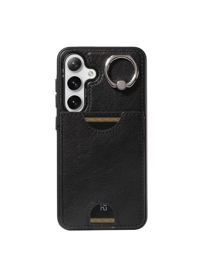 S-TOP Case For Samsung Galaxy S24 5G Calf Texture Card Slot Ring Holder Phone Case - Image 2