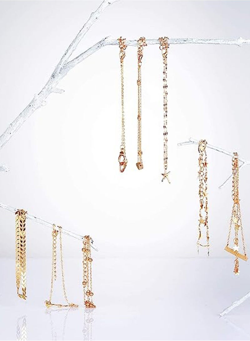 KASTWAVE Anklets, Boho Ankle Bracelets Beach Anklets Foot Chains Adjustable Foot Hand Jewelry for Women Girls 16 Pieces - Image 5