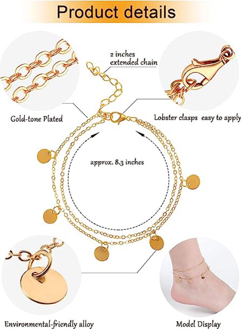 KASTWAVE Anklets, Boho Ankle Bracelets Beach Anklets Foot Chains Adjustable Foot Hand Jewelry for Women Girls 16 Pieces - Image 2