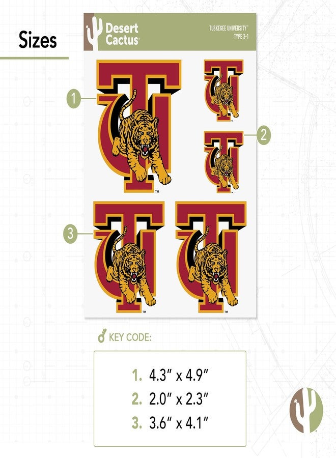 Desert Cactus Tuskegee University Sticker Golden Tigers Vinyl Decals Laptop Water Bottle Car Scrapbook Sheet T3 (Type 3-1) - Image 3