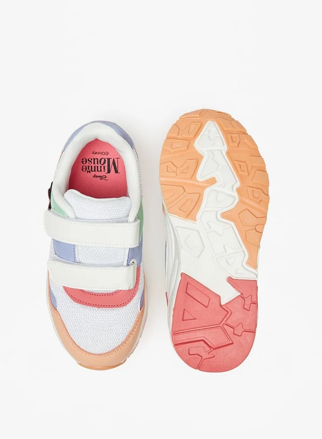 Disney Girls's Minnie Mouse Applique Detail Sneakers with Hook and Loop Closure