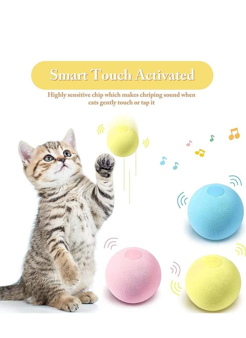 Y&D Cat Toy Balls Sing Ball 3 Pcs Upgrade Kitten Plush Ball, Newest Lifelike Animal Chirping Sounds-Bird Frog and Cricket Built-in Catnip Interactive Kicker Toys for Indoor  - Image 2