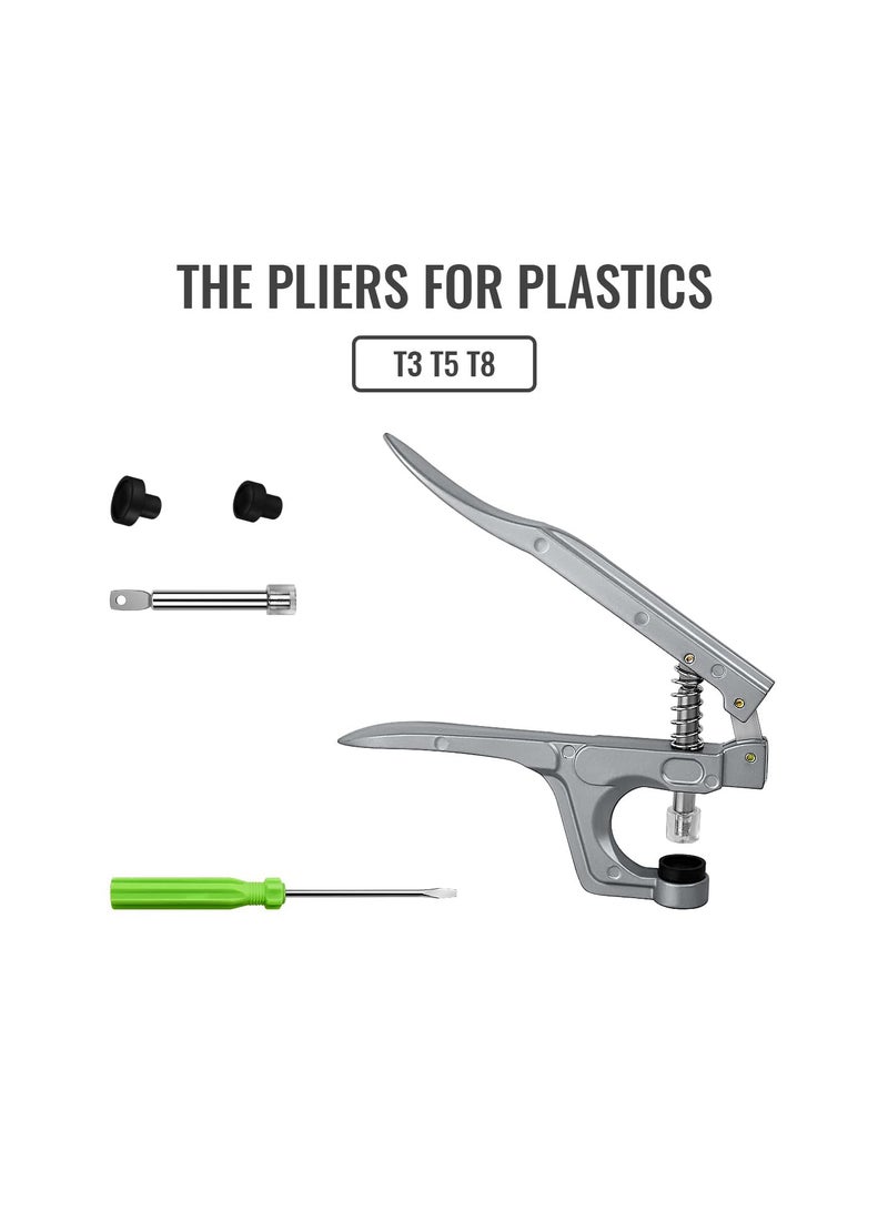 Cobest Snap Pliers, for Crafts Clothing, Hand-held Pliers Tool for Snaps, No-Sew  Snap Fastener Press Attacher Punch, for T3 T5 T8 Snaps, Fastener Metal Press Pliers Tools - Image 2