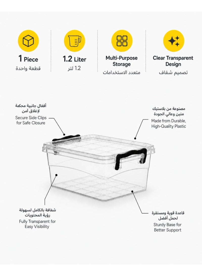 favilla Multi-purpose plastic box, high quality - 1.2 liters The color of the hand may differ from the picture. - Image 1
