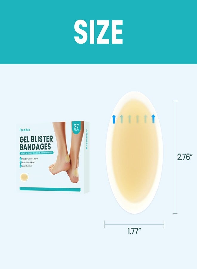 Promifun Hydrocolloid Gel Blister Bandages Pads - Promifun Blister Cushions - Water Resistant Hydrocolloid Bandage for Foot, Toe, Heel - Gel Blister Bandages for Prevention & Recovery (27 ct, Heel Pack) - Image 5